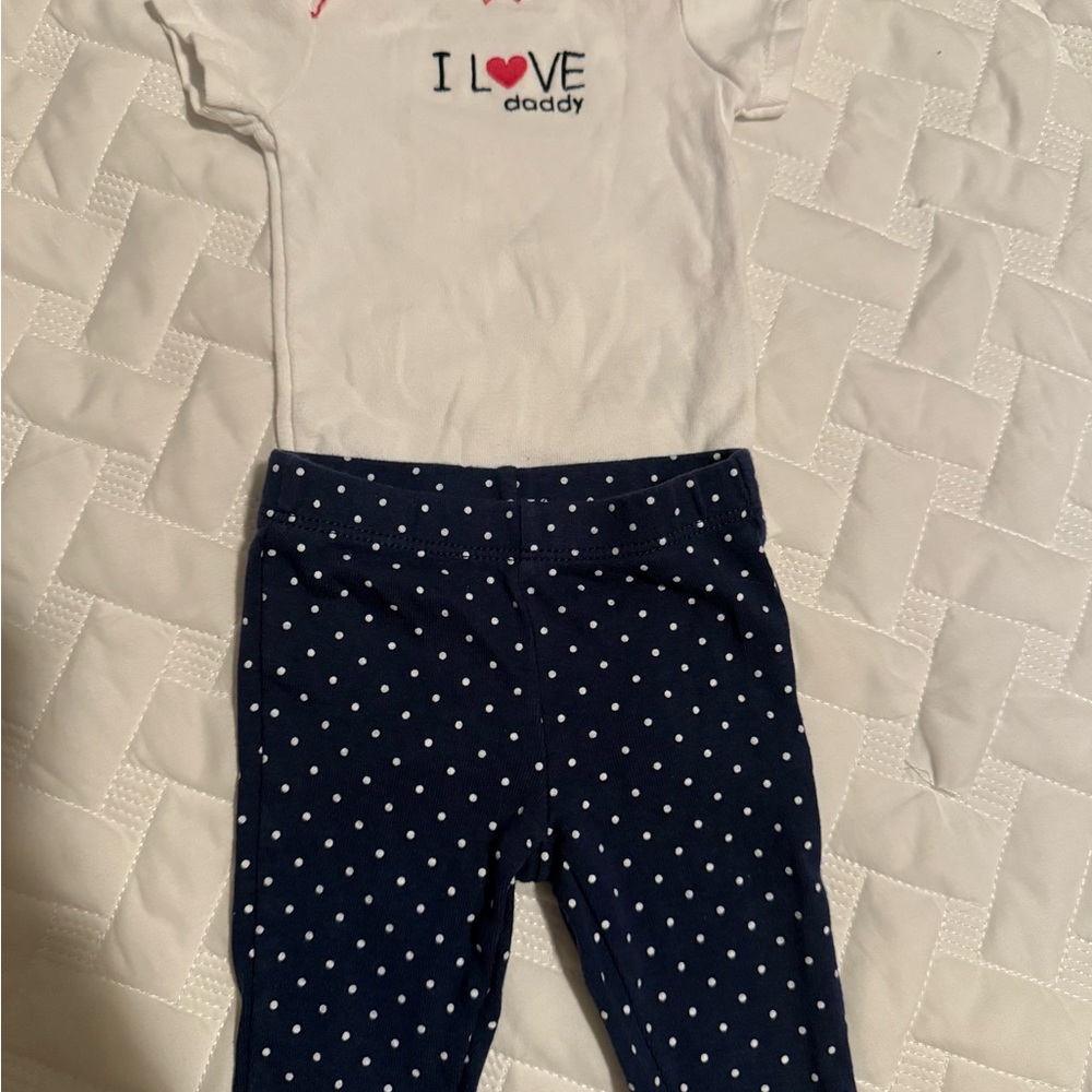 Carter's White Onesie with Red and Blue Embroidery